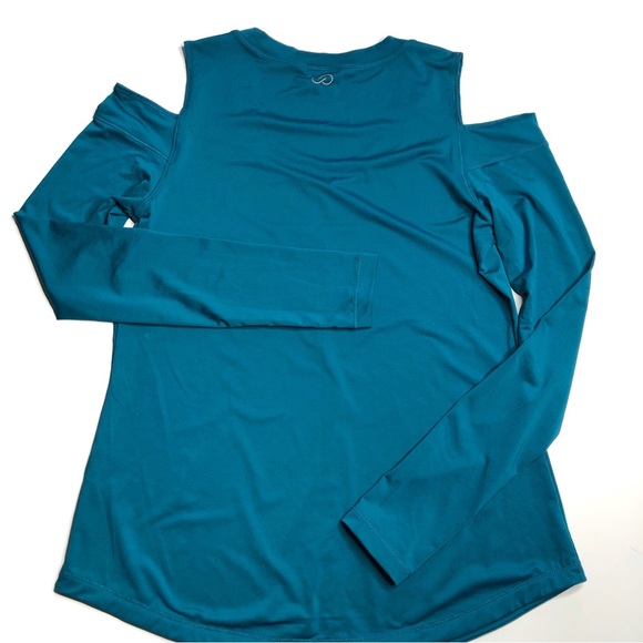 Calia Cold Shoulder Long Sleeve Top Teal - Picture 2 of 7